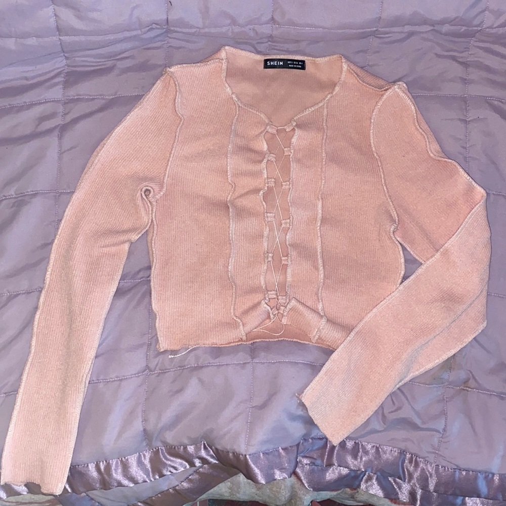 Lace up Ribbed Top